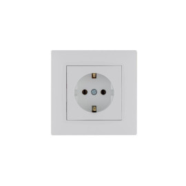 Розетка 1-м Karea RIZZ с заземл. бел. Makel 88001028