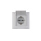 Розетка 1-м с крышкой Karea RIZZ с заземл. бел. Makel 88001029