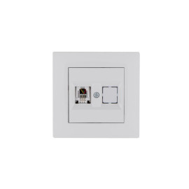 Розетка компьютерная CAT 5+гнездо Karea RIZZ бел. Makel 88001035