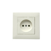 Розетка 1-м Karea RIZZ без заземл. керамика крем Makel 88010002