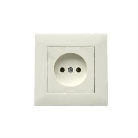 Розетка 1-м Karea RIZZ без заземл. керамика крем Makel 88010002