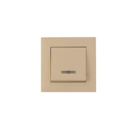 Выключатель 1-клав. с подсветкой Karea RIZZ крем Makel 88010021