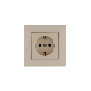 Розетка 1-м Karea RIZZ с заземл. крем Makel 88010028