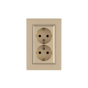 Розетка 2-я Karea RIZZ с заземл. крем Makel 88010082