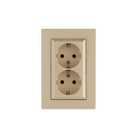 Розетка 2-я Karea RIZZ с заземл. крем Makel 88010082