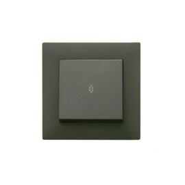 Выключатель проходной 1-клав. Karea RIZZ STAR дым. металлик Makel 88050005