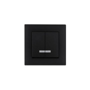 Выключатель 2-клав. с подсветкой Karea RIZZ STAR чер. Makel 88054023