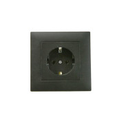Розетка 1-м Karea RIZZ STAR с заземл. чер. Makel 88054028