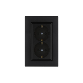 Розетка 2-я Karea RIZZ STAR с заземл. чер. Makel 88054082