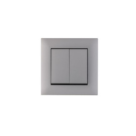 Выключатель 2-клав. Karea RIZZ STAR сер. Makel 88065003