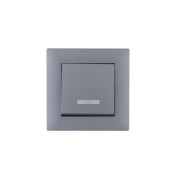 Выключатель 1-клав. с подсветкой Karea RIZZ STAR сер. Makel 88065021