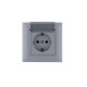 Розетка 1-м с крышкой Karea RIZZ STAR с заземл. сер. Makel 88065029