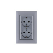 Розетка 2-я Karea RIZZ STAR с заземл. сер. Makel 88065082