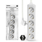 Удлинитель 5х5м с заземл. 10А 3х1.5 TOKOV LIGHT TKL-C01-BU5-5-1.5-Z