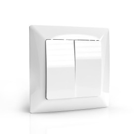 Выключатель 2-кл. СП AVA 10А IP20 в сборе бел. TOKOV ELECTRIC TKL-AV-V2F-C01