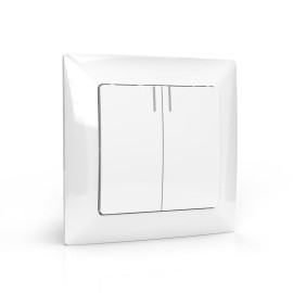 Выключатель 2-кл. СП AVA 10А IP20 с индикатором в сборе бел. TOKOV ELECTRIC TKL-AV-V2IF-C01