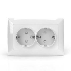 Розетка 2-м СП AVA 16А IP20 с заземл. защ. шторки в сборе бел. TOKOV ELECTRIC TKL-AV-R2FZSF-C01