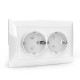 Розетка 2-м СП AVA 16А IP20 с заземл. защ. шторки в сборе бел. TOKOV ELECTRIC TKL-AV-R2FZSF-C01