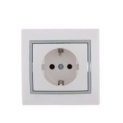 Розетка 1-м СП Mira 16А IP20 с заземл. с сер. вставкой керамика бел. LEZARD 701-0215-122