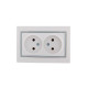 Розетка 2-м СП Mira 16А IP20 без заземл. с сер. вставкой керамика бел. LEZARD 701-0215-128