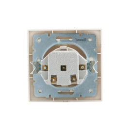 Розетка 1-м СП Mira 16А IP20 с заземл. защ. шторки со вставкой керамика крем. LEZARD 701-0303-124