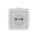 Розетка 1-м ОП Nata 16А IP20 без заземл. керамика бел. LEZARD 710-0200-121