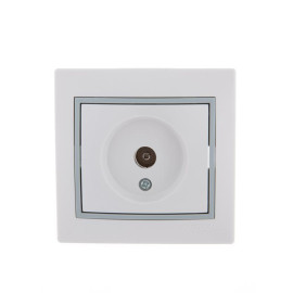 Розетка телевизионная проходная TV СП Mira бел./сер. LEZARD 701-0215-129