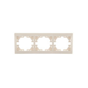 Рамка 3-м Mira горизонт. крем. LEZARD 701-0300-148