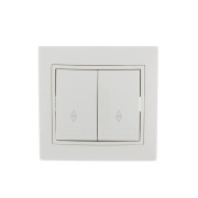 Переключатель проходной 2-кл. СП Mira 10А IP20 с бел.вставкой бел. LEZARD 701-0202-106