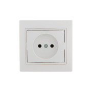Розетка 1-м СП Mira 16А IP20 без заземл. с бел. вставкой керамика бел. LEZARD 701-0202-121