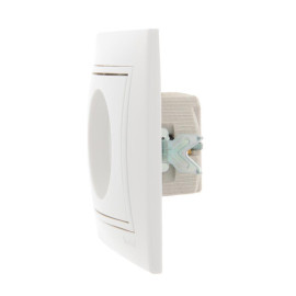 Розетка 1-м СП Mira 16А IP20 без заземл. с бел. вставкой керамика бел. LEZARD 701-0202-121