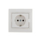 Розетка 1-м СП Mira 16А IP20 с заземл. с бел. вставкой керамика бел. LEZARD 701-0202-122