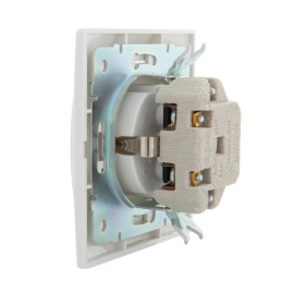 Розетка 1-м СП Mira 16А IP20 с заземл. с защ. крышкой с бел. вставкой керамика бел. LEZARD 701-0202-123