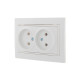 Розетка 2-м СП Mira 16А IP20 без заземл. с бел. вставкой керамика бел. LEZARD 701-0202-128