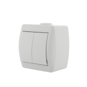Выключатель 2-кл. ОП Nata 10А IP20 бел. LEZARD 710-0200-101