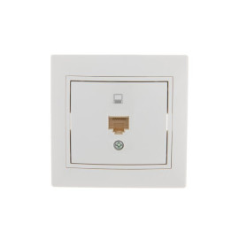 Розетка компьютерная 1-м СП Mira RJ45 бел./бел. LEZARD 701-0202-139