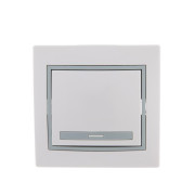 Выключатель 1-кл. СП Mira 10А IP20 с сер. вставкой бел. LEZARD 701-0215-100