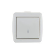 Переключатель проходной 1-кл. ОП Nata 10А IP20 бел. LEZARD 710-0200-105