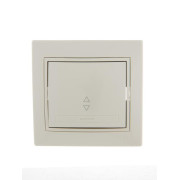 Переключатель проходной 1-кл. СП Mira 10А IP20 со вставкой крем. LEZARD 701-0303-105