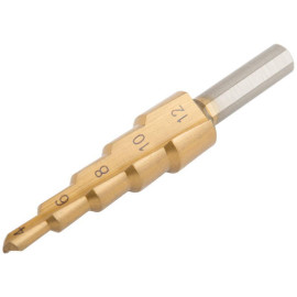 Сверло ступенчатое HSS по металлу 5 ступеней 4-12мм MOS 36381М