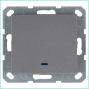 Выключатель 1-кл. 10А IP20 с подсветкой механизм алюм. Jasmart G3011NS