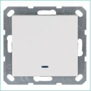Выключатель 1-кл. 10А IP20 с подсветкой механизм бел. глянцевый Jasmart G3011NW