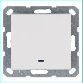 Выключатель 1-кл. 10А IP20 с подсветкой механизм бел. глянцевый Jasmart G3011NW