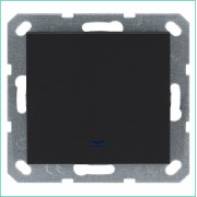 Выключатель 1-кл. 10А IP20 с подсветкой механизм черн. матовый soft touch Jasmart G3011NPB