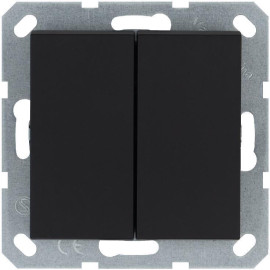 Выключатель 2-кл. 10А IP20 механизм черн. матовый soft touch Jasmart G3023PB