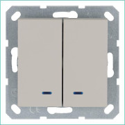 Выключатель 2-кл. 10А IP20 с подсветкой механизм тауп Jasmart G3023NT