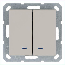 Выключатель 2-кл. 10А IP20 с подсветкой механизм тауп Jasmart G3023NT