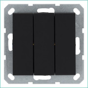 Выключатель 3-кл. 10А IP20 механизм черн. матовый soft touch Jasmart G3031PB