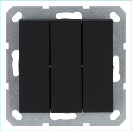Выключатель 3-кл. 10А IP20 механизм черн. матовый soft touch Jasmart G3031PB