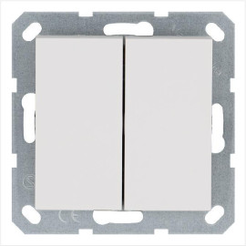 Переключатель перекрестный 2-кл. 10А IP20 механизм бел. глянцевый Jasmart G3014W